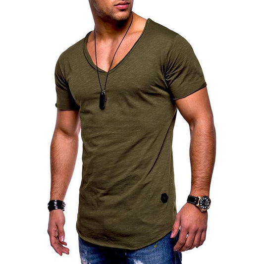 Loose Neck Solid Color T-Shirt