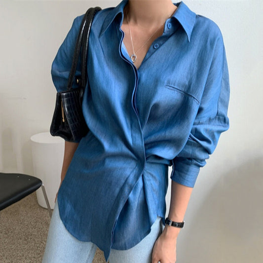 Loose Drape Long-sleeved Shirt