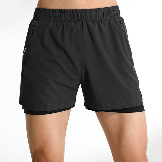 Men's Running Fake Two-piece Sports Shorts